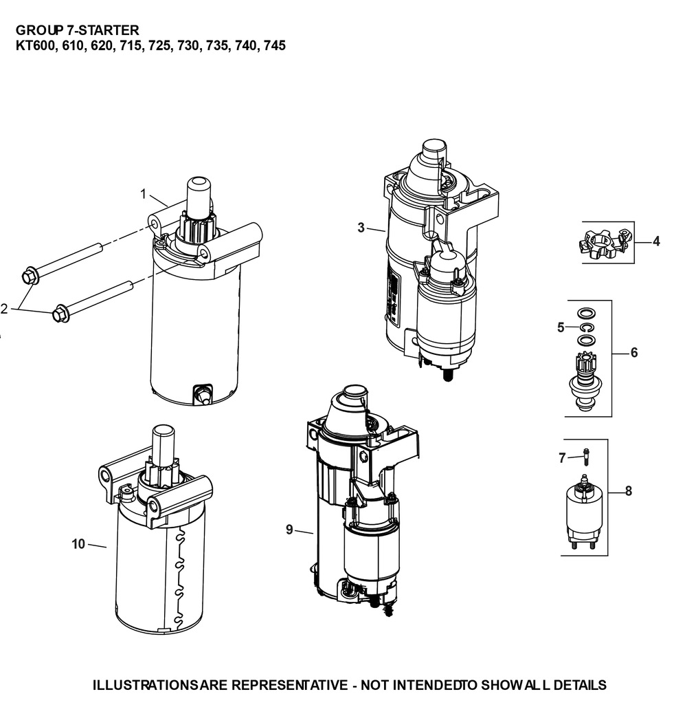 Kt735-3103 Starting Diagram and Parts List for KT735-3103  Cub Cadet Lawn Tractor